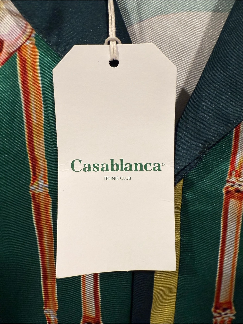 Casa blanca La Boite Green Printed polyester Camp-Collar long sleeve shirt image 9